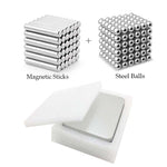 Innovative Magnetic Sticks & Steel Balls ... DIY Magnetic Building Blocks Construction Set, for Children and Adults.